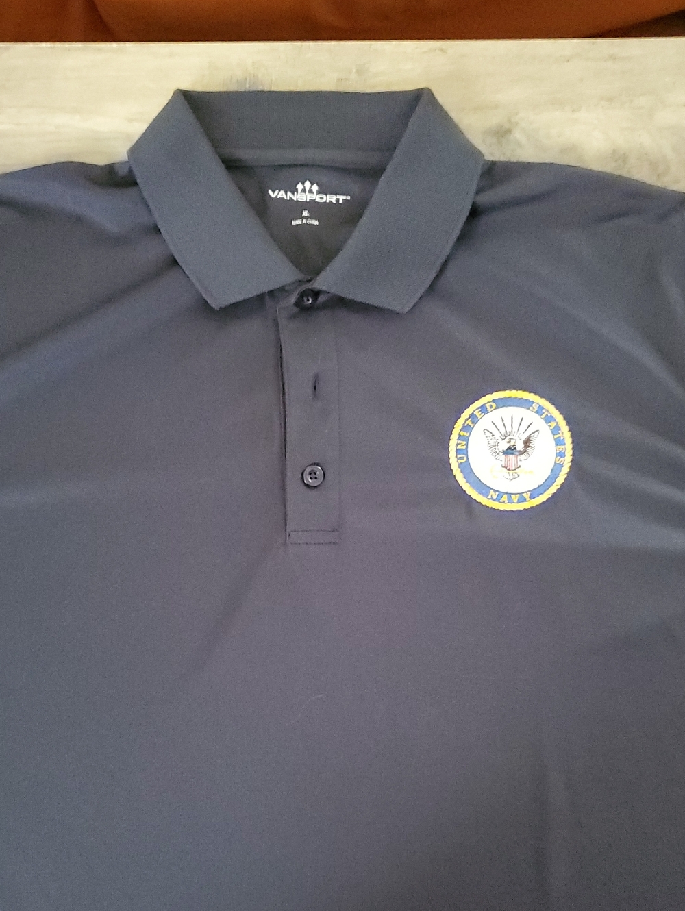 Van Heusen Navy Polo with US Navy Embroidered Seal